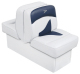 Back-to-Back Lounge Seat Contemporary Series - White-Blue - Wise Boat Seats