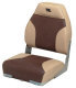 Mid-Back Folding Bass Boat Seat, Sand-Brown - Wise Boat Seats