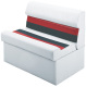 Deluxe Pontoon 36" Lounge Seat, White-Red-Charcoal - Wise Boat Seats