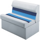 Deluxe Pontoon 36" Lounge Seat, Light Gray-Navy-Blue - Wise Boat Seats