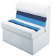 Deluxe Pontoon 27" Lounge Seat, White-Navy-Blue - Wise Boat Seats