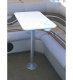 White Polymer Table With Stowable 30" Pedestal - Garelick