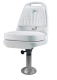 Standard Pilot Seat 013 with Cushions, Mounting Plate, 15" Fixed Pedestal and Seat Spider - Wise Boat Seats