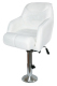 Bucket Seat 1205 with Arms, Flip-Up Bolster, 12"-18" Adjustable Pedestal and Seat Slide, White - Wise Boat Seats