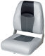 Blast-Off Tour Series High Back Folding Boat Seat, Gray-Charcoal-Black - Wise Boat Seats